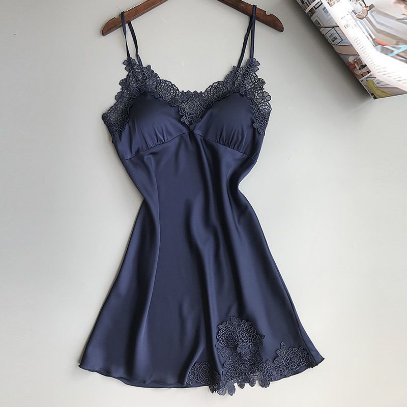 Silk Nightgown Lace Night Dress