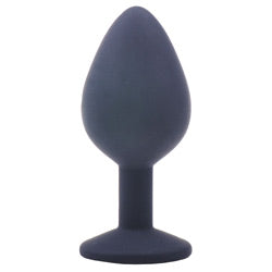 Medium Black Jewelled Silicone Butt Plug
